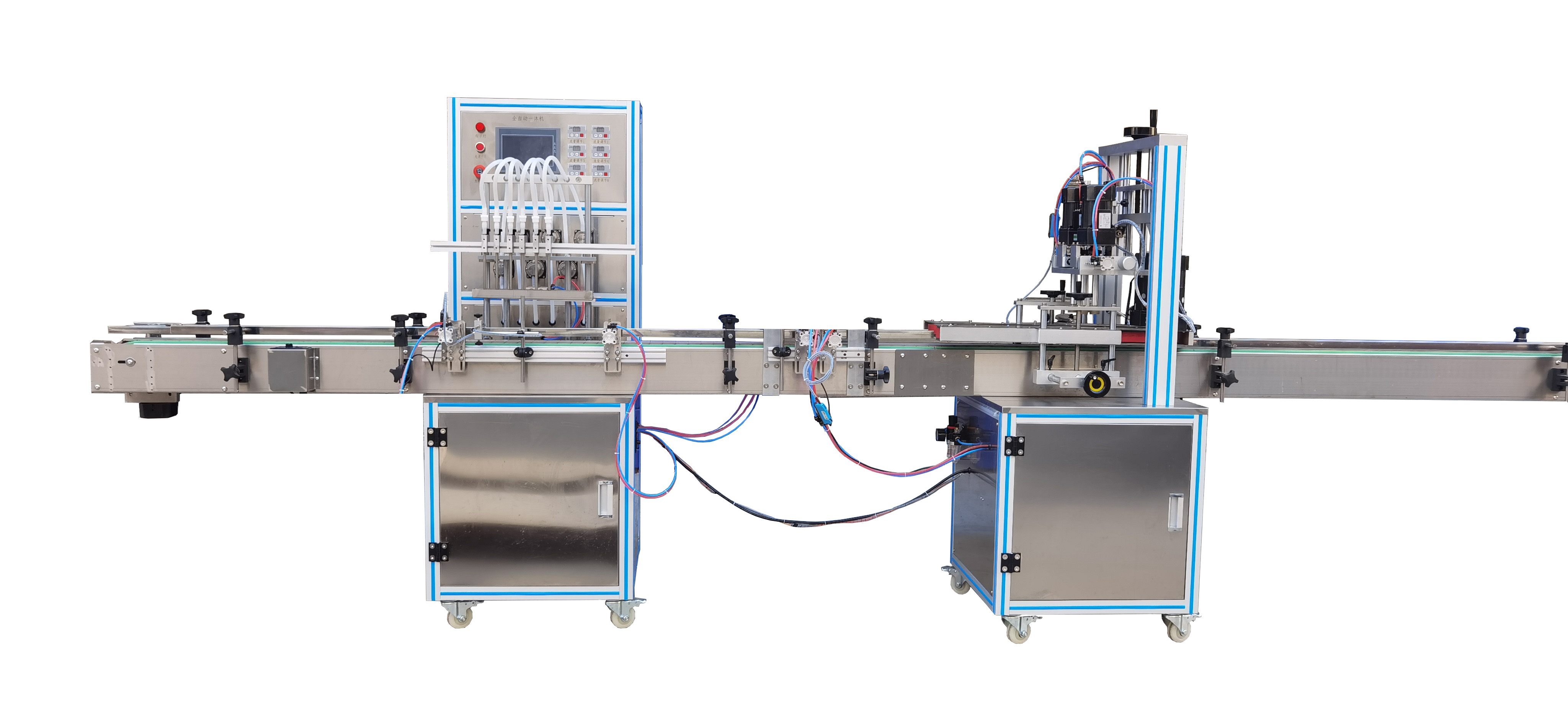 直流式灌裝機(jī)+旋蓋機(jī)(圖1)